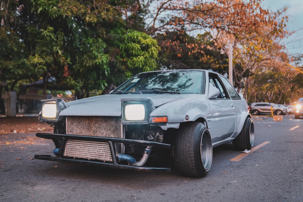 a car parked on the side of the road