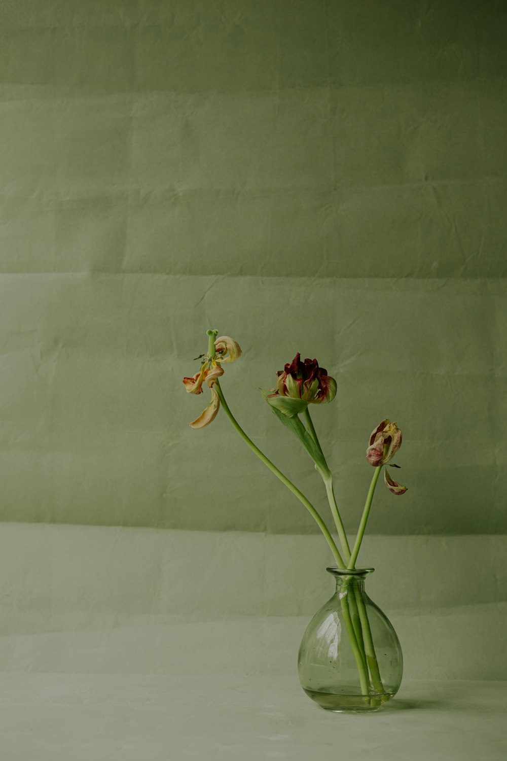 eine Vase gefüllt mit Blumen auf einem Tisch