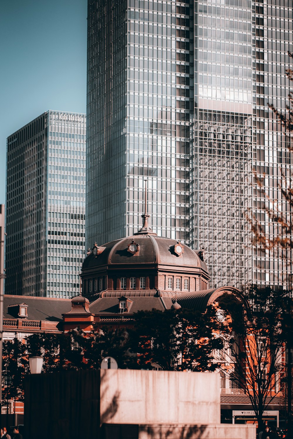 a large building with a domed roof in a city