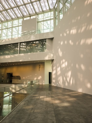 Modern residential floor with seamless epoxy coating and natural light streaming through windows