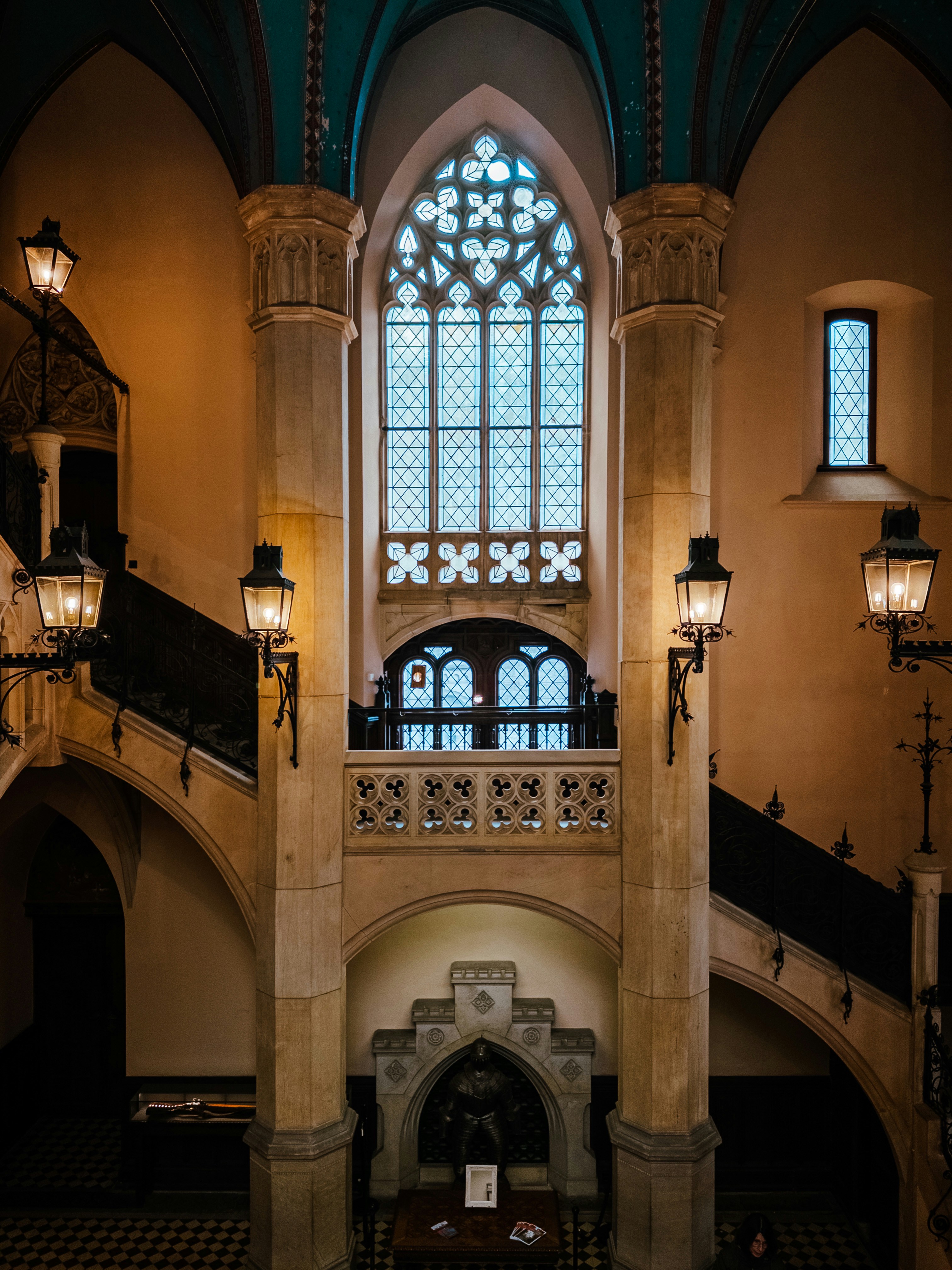 a large building with a very tall window