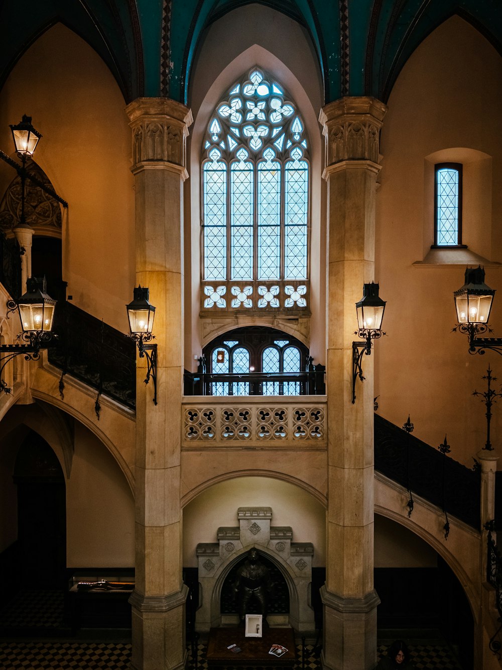 a large building with a very tall window