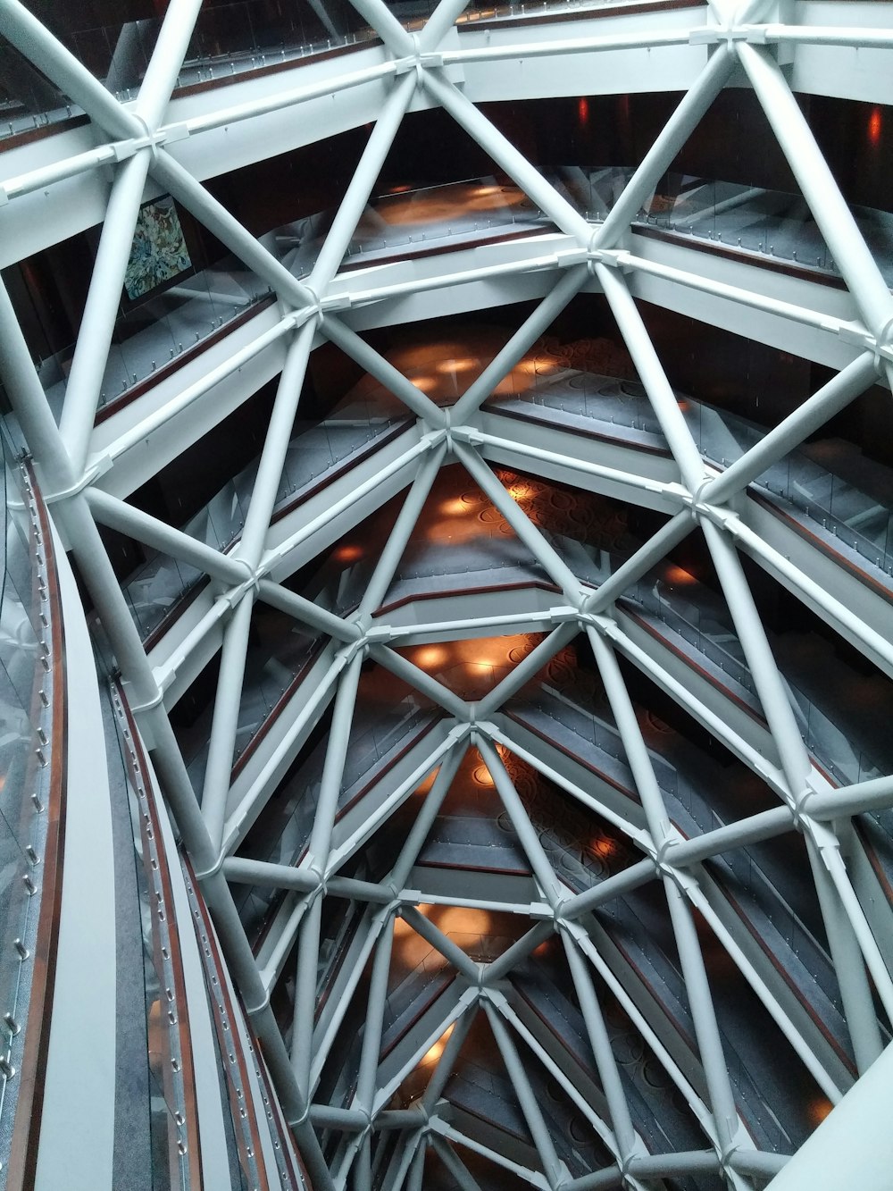 a view of the ceiling of a building