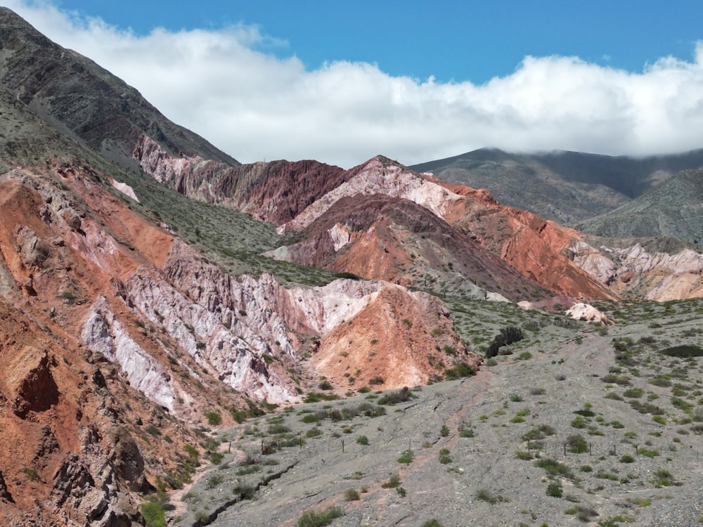 a view of a mountain range in the desert