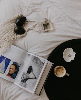 Flat lay of carefully crafted accessories highlighting texture and quality materials