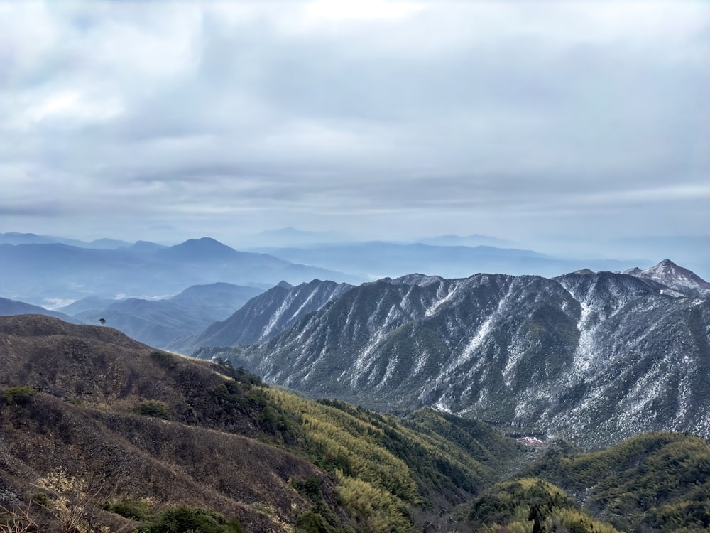 a view of a mountain range in the distance