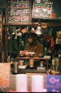 A variety of specialty coffee drinks prepared by robots.