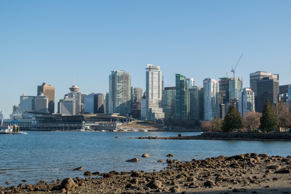 a view of a city from the water