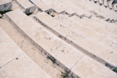 a stone staircase with steps leading up to it