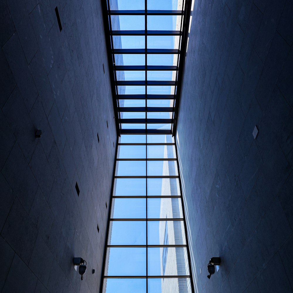 a very tall building with a skylight above it