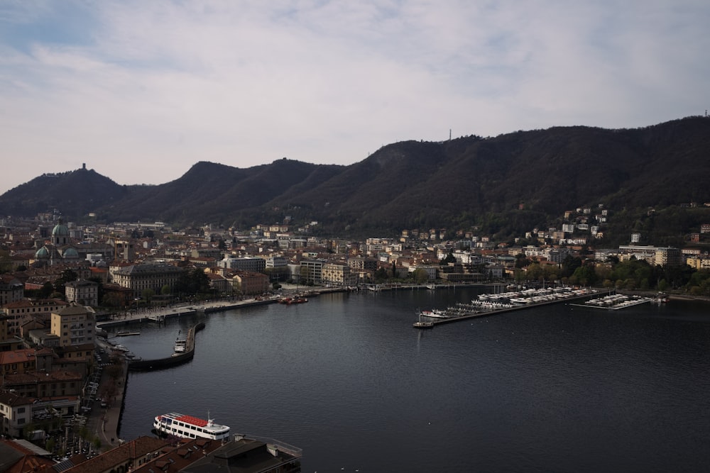 a large body of water surrounded by mountains