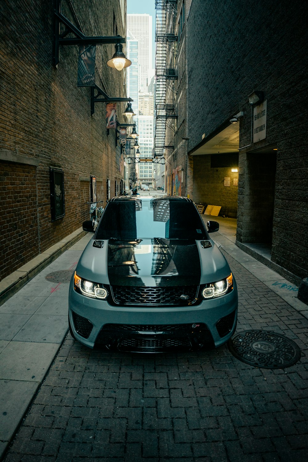 a car parked on the side of a street