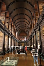 a long room filled with lots of books