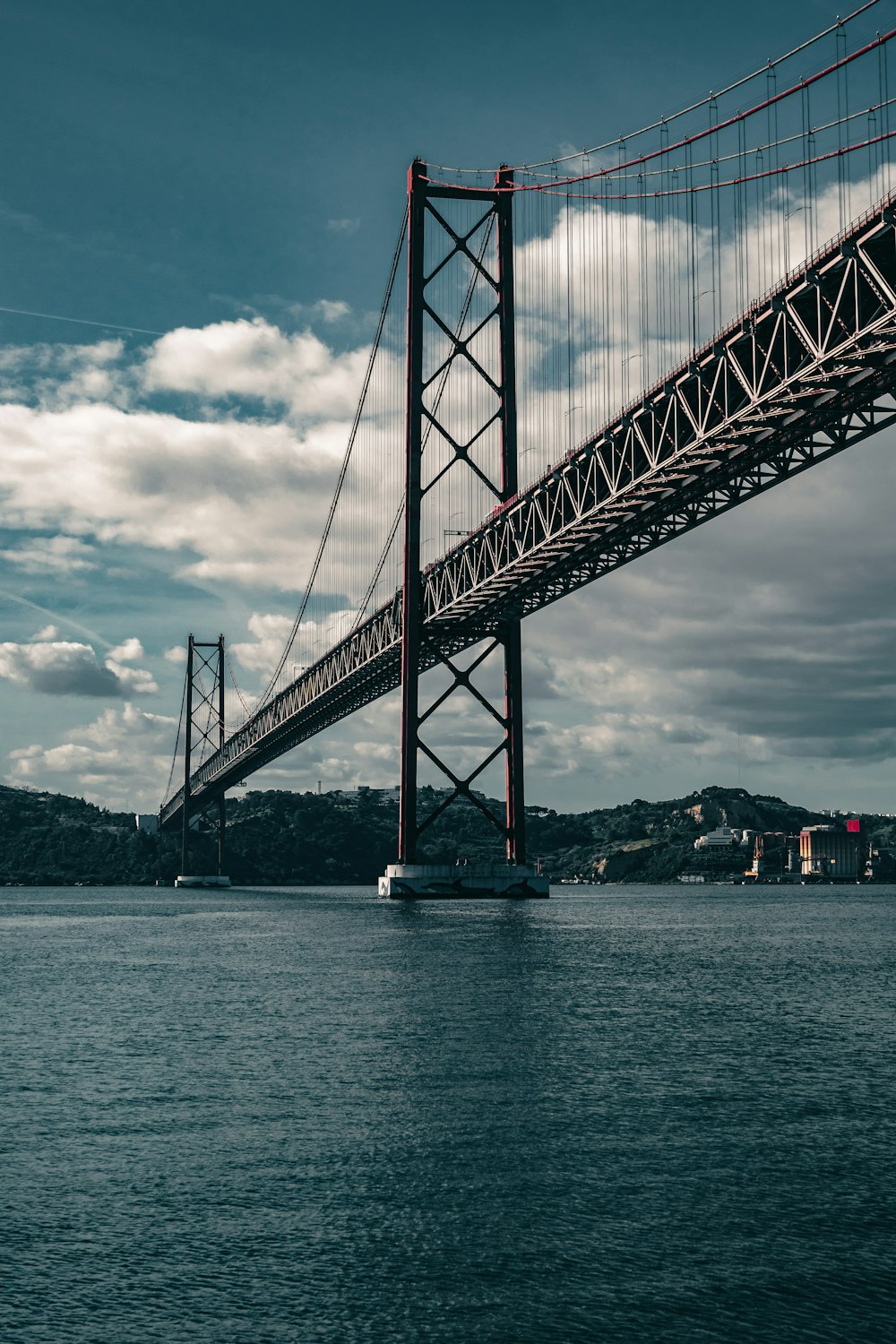 a large bridge spanning over a large body of water