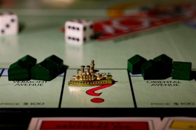 a board game with dices and dices on it