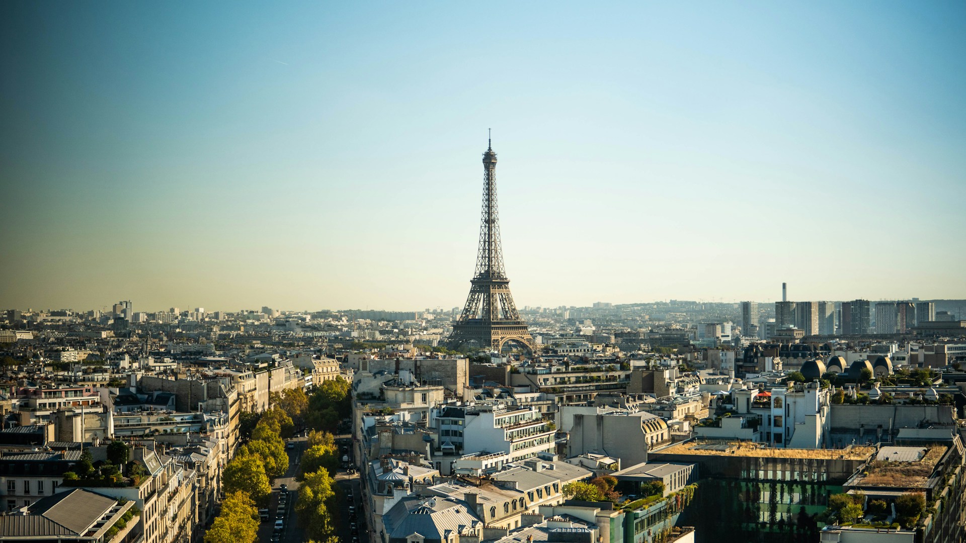 the eiffel tower towering over the city of paris
