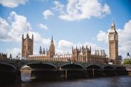 the big ben clock tower towering over the city of london