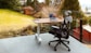 a chair with a laptop on top of it