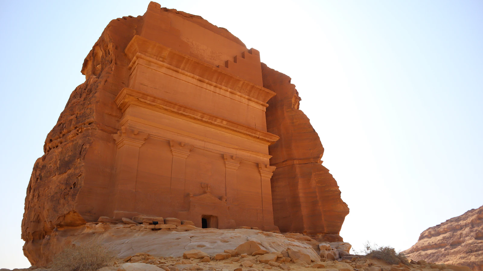 A carved Nabataean tomb at Hegra near AlUla