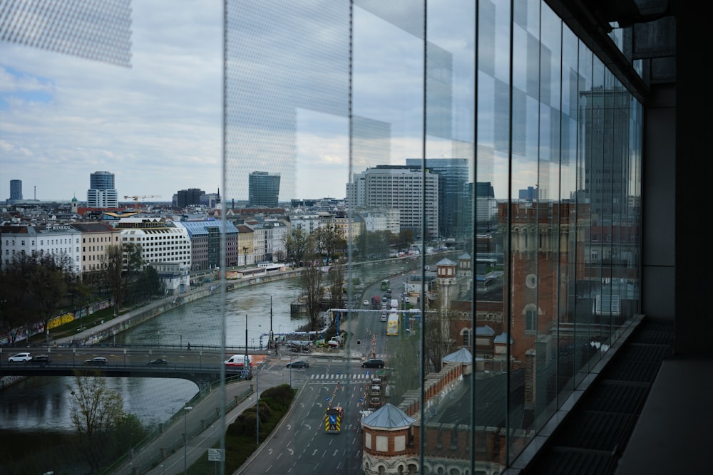 a view of a city from a window