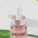 A close-up of a cosmetic product label with a magnifying glass.