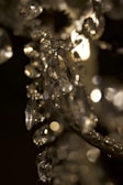Close-up of a luxury crystal porcelain wall art with intricate carving and soft lighting.