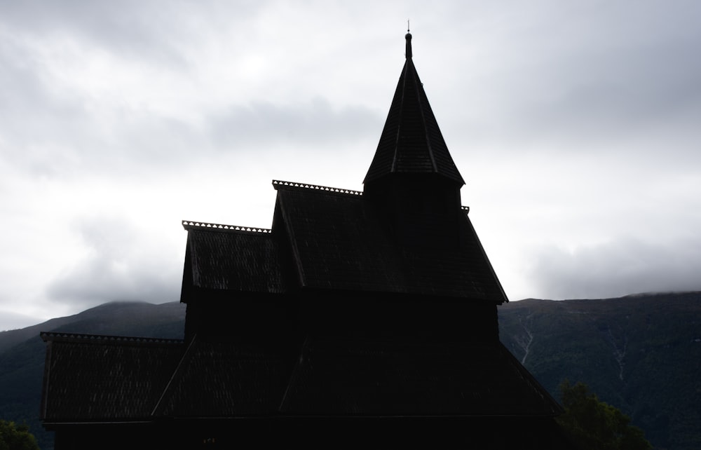 a church with a steeple and a steeple on top