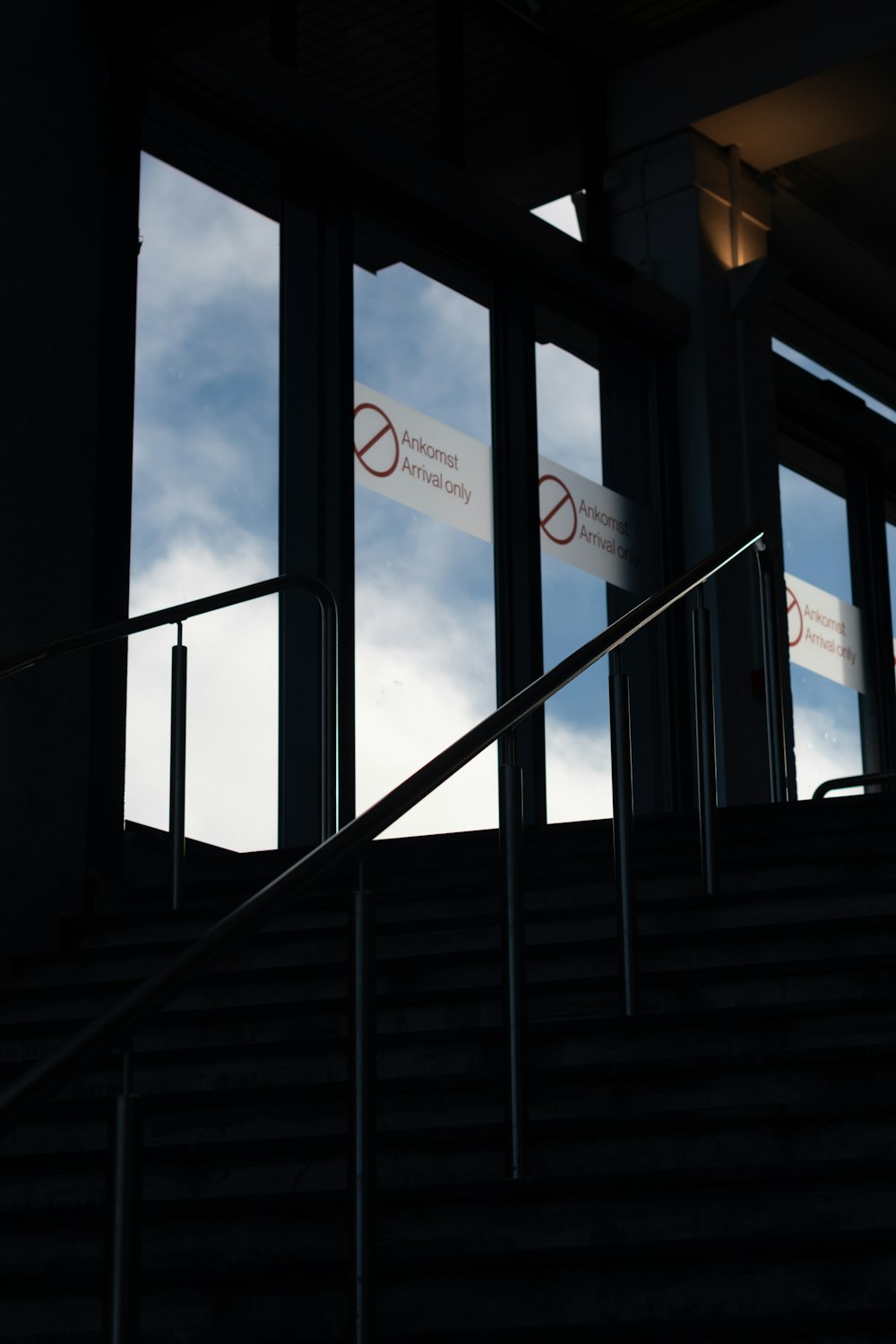 a set of stairs leading up to a window