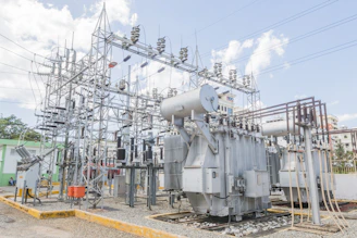 a lot of electrical equipment that is on the ground