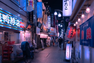 a city street filled with lots of neon signs