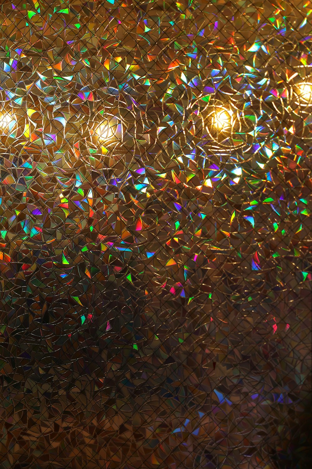 a close up of some lights on a wall