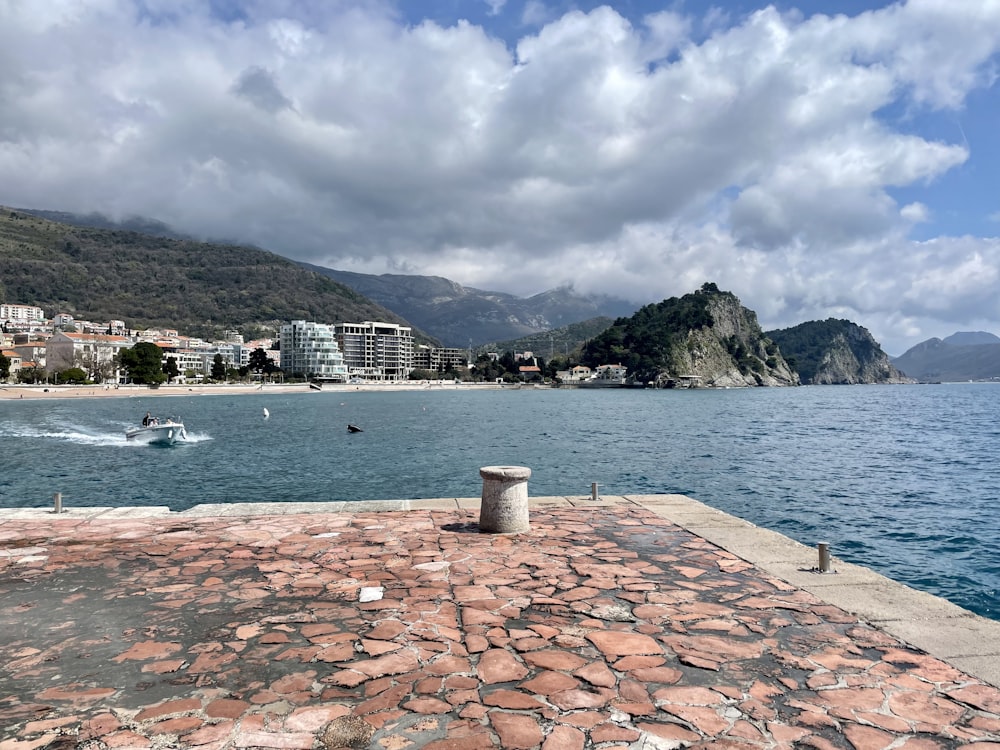 a view of a body of water from a pier