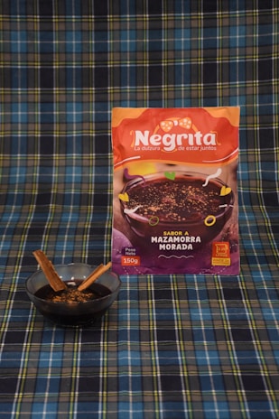 Close-up of the sabor andino packaging displayed in a supermarket aisle.