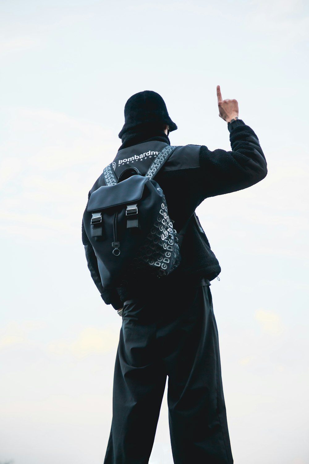 a person with a backpack on their back