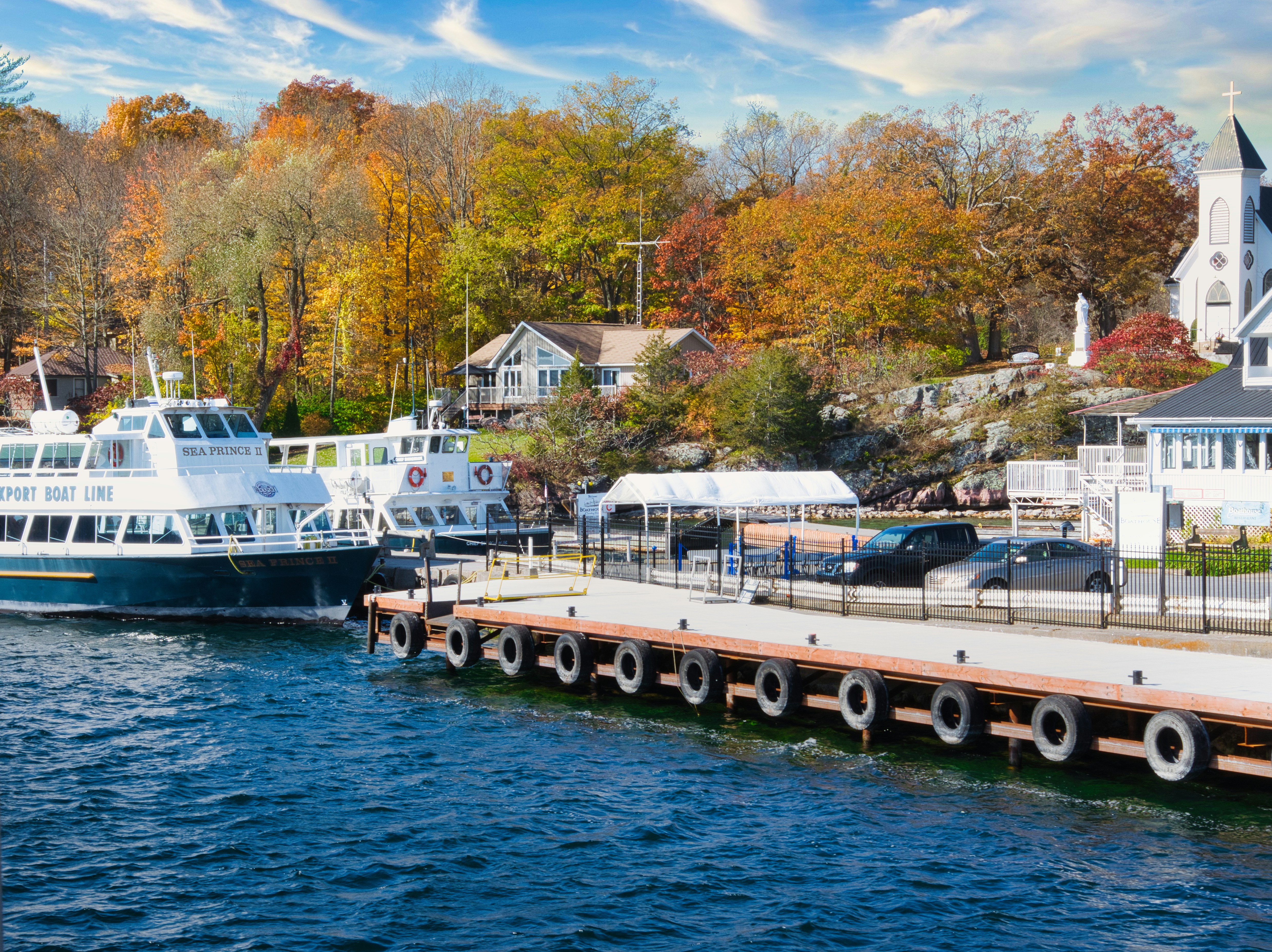 a couple of boats that are sitting in the water