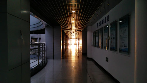A bright, welcoming school entrance bathed in natural light.