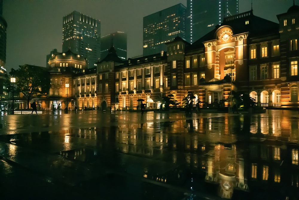 a large building with a clock on the front of it