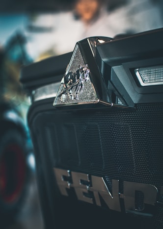 a close up of a speaker on a vehicle