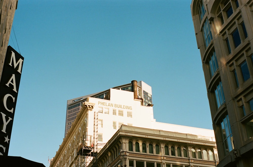 a view of a building from the ground