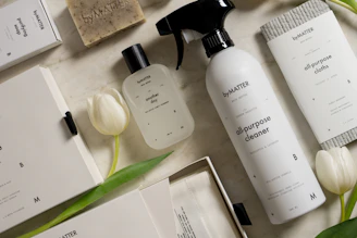 a bottle of shampoo, a bottle of lotion, a bottle of lot