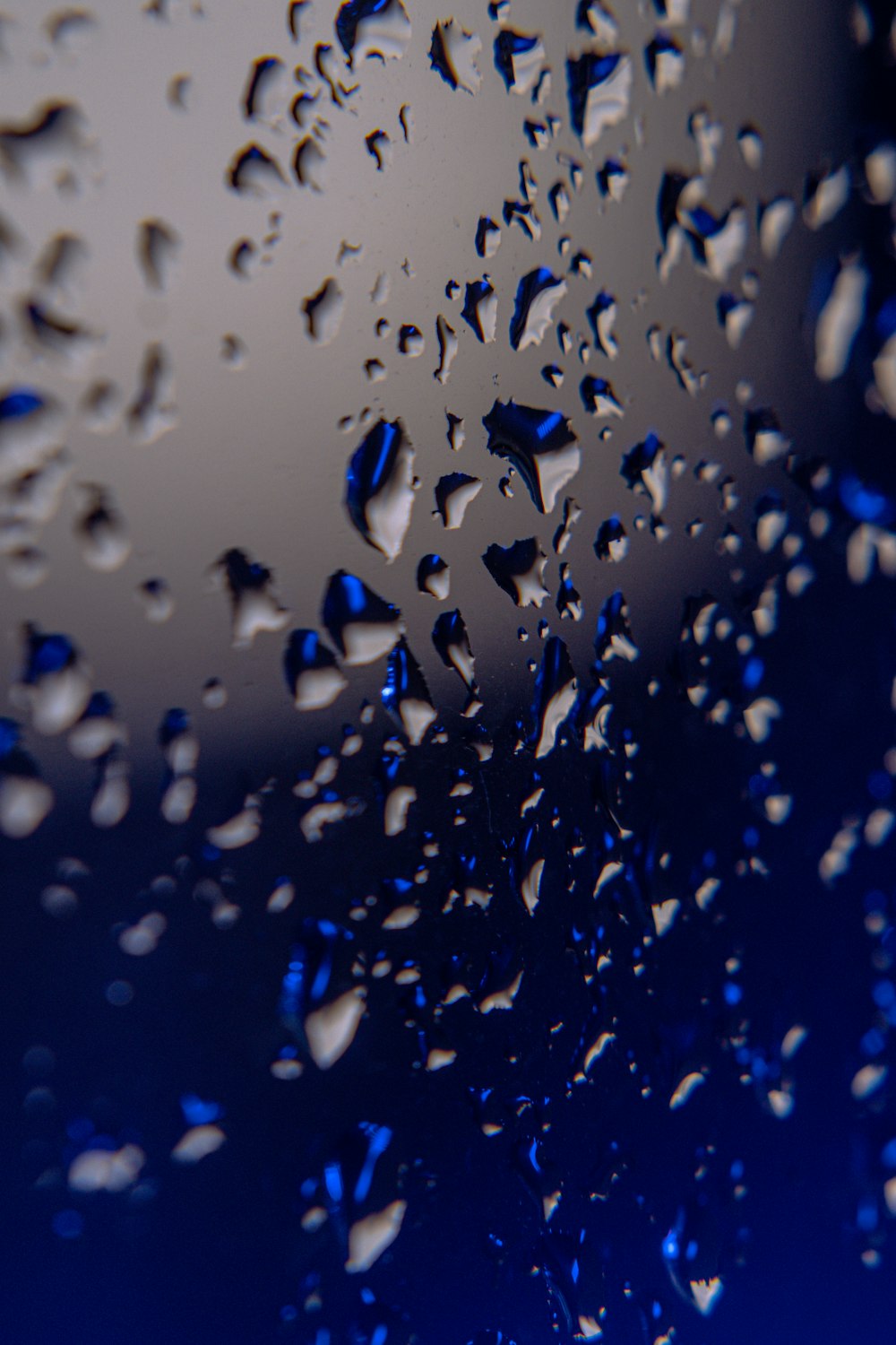 a close up of water droplets on a window