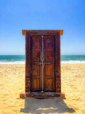 Installation team fitting an impact door on a coastal Florida residence.