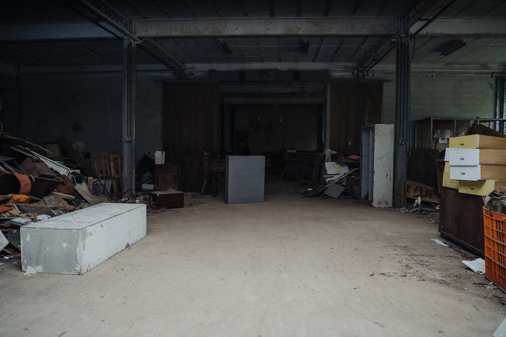 a room filled with lots of junk and boxes