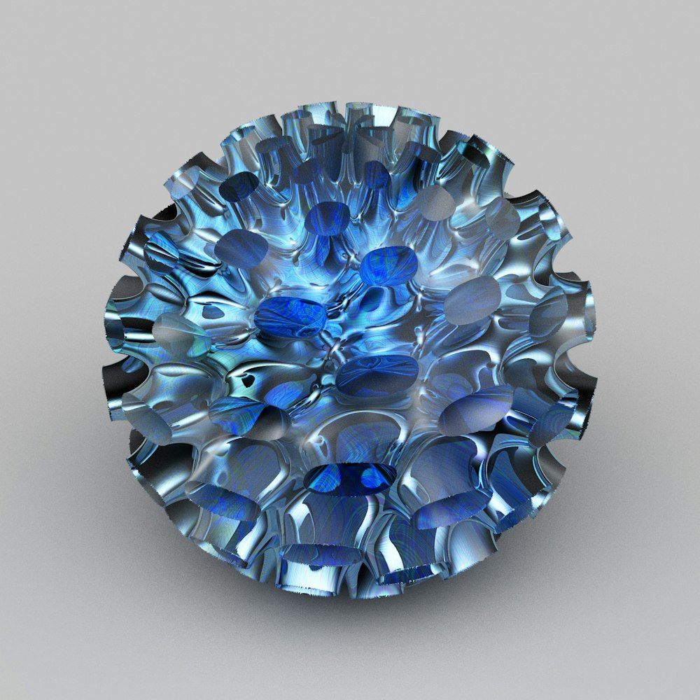 Ein sehr hübscher blauer Diamant auf weißer Oberfläche