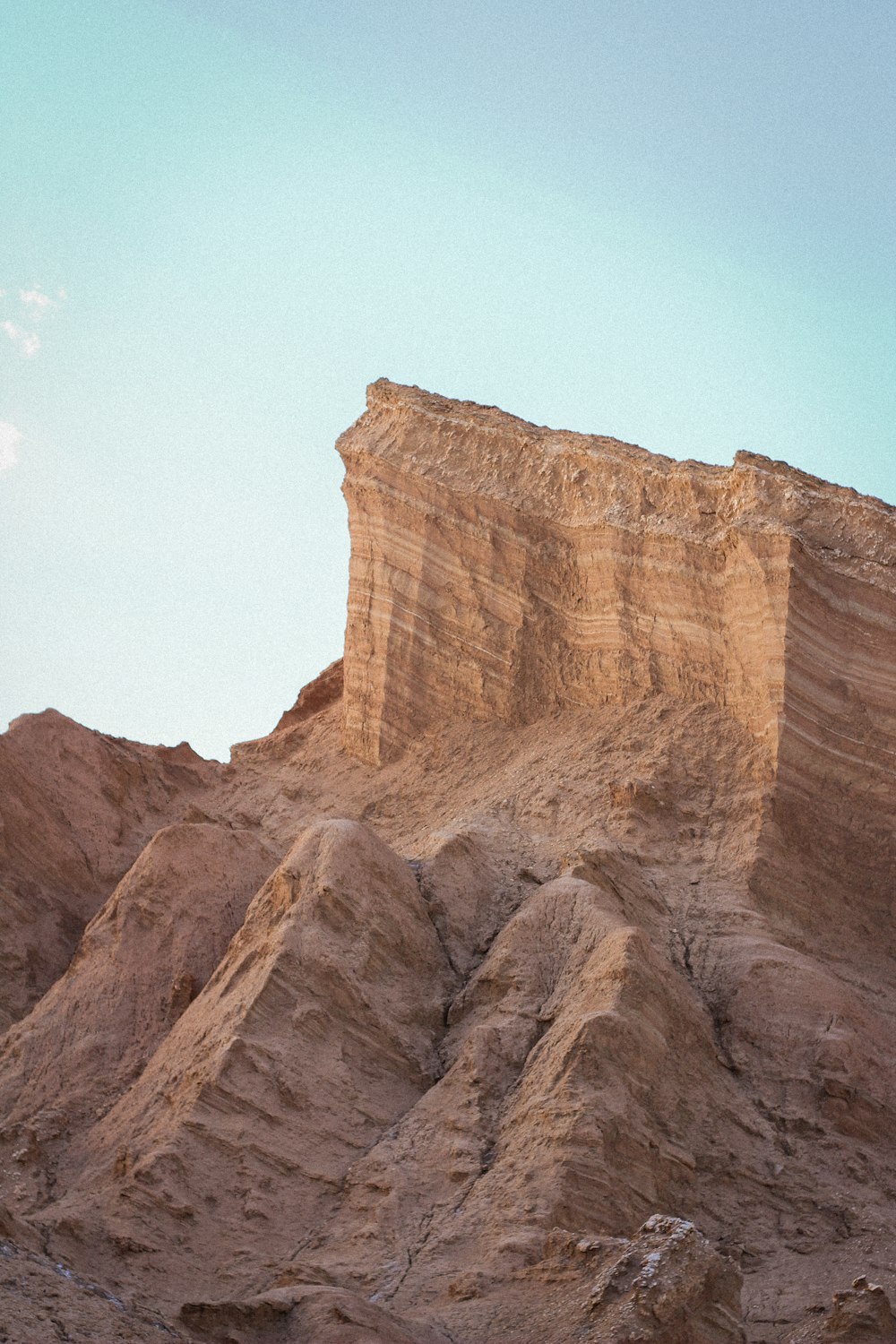 a lone sheep standing in the middle of a desert