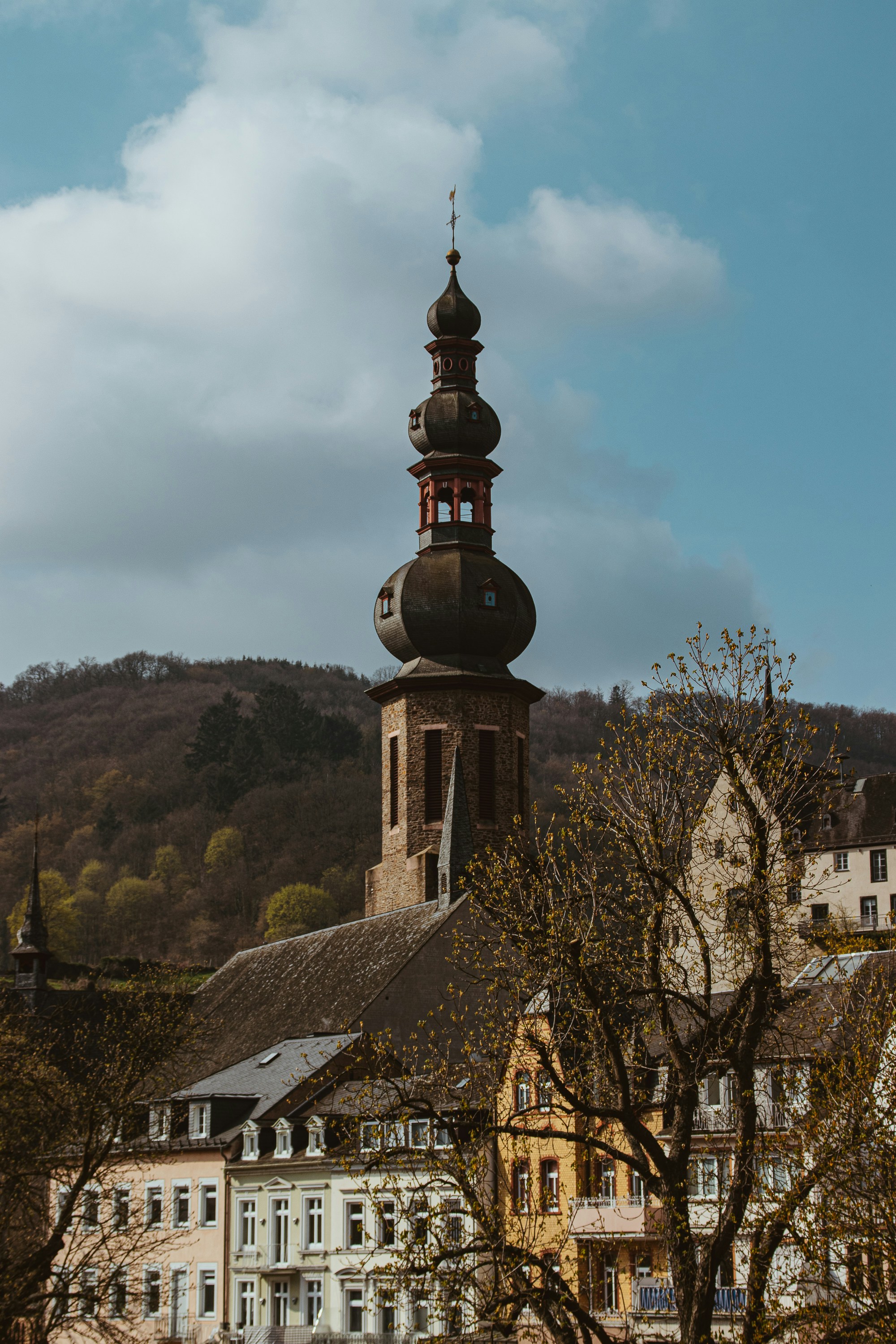 a tall tower with a clock on top of it
