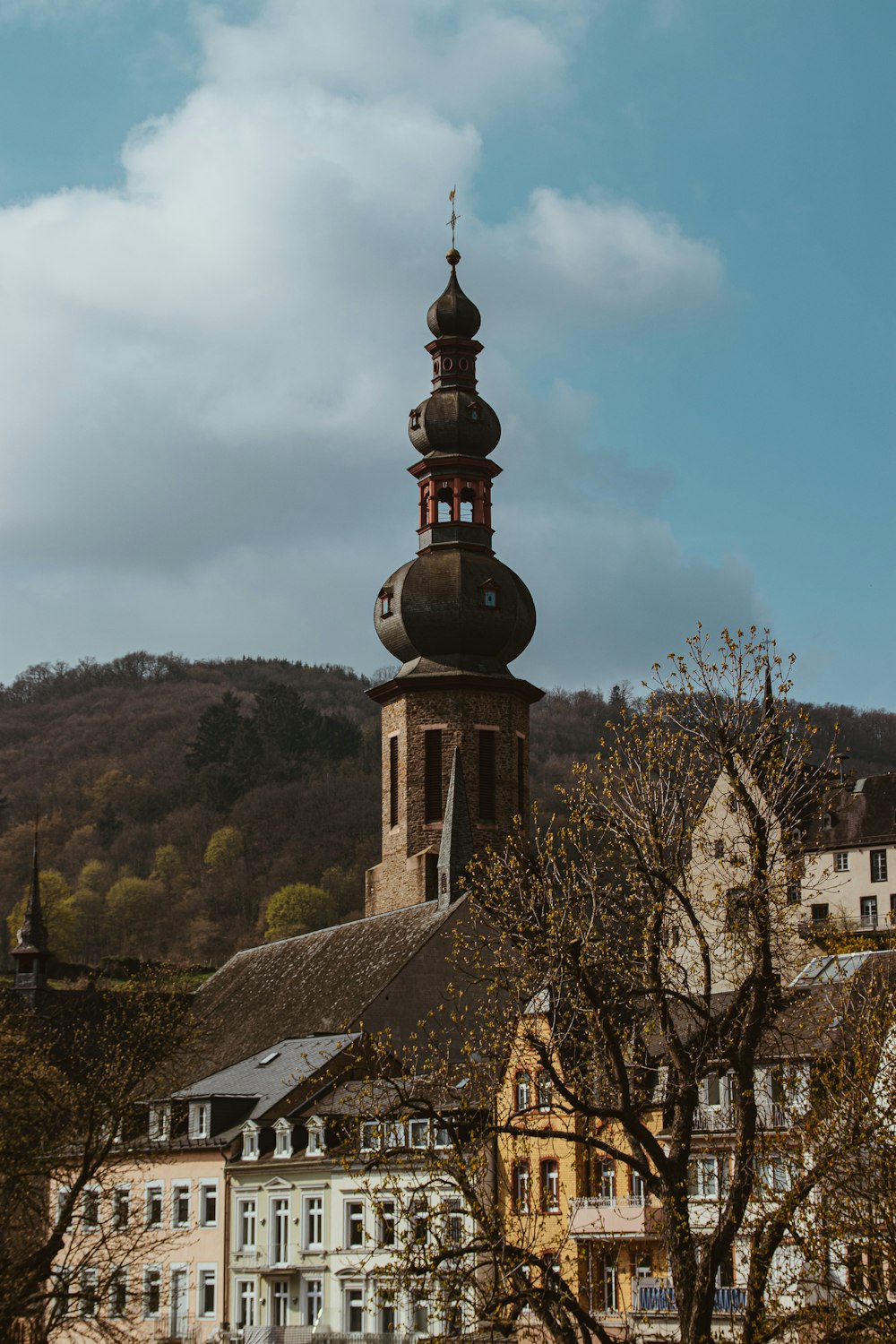 a tall tower with a clock on top of it