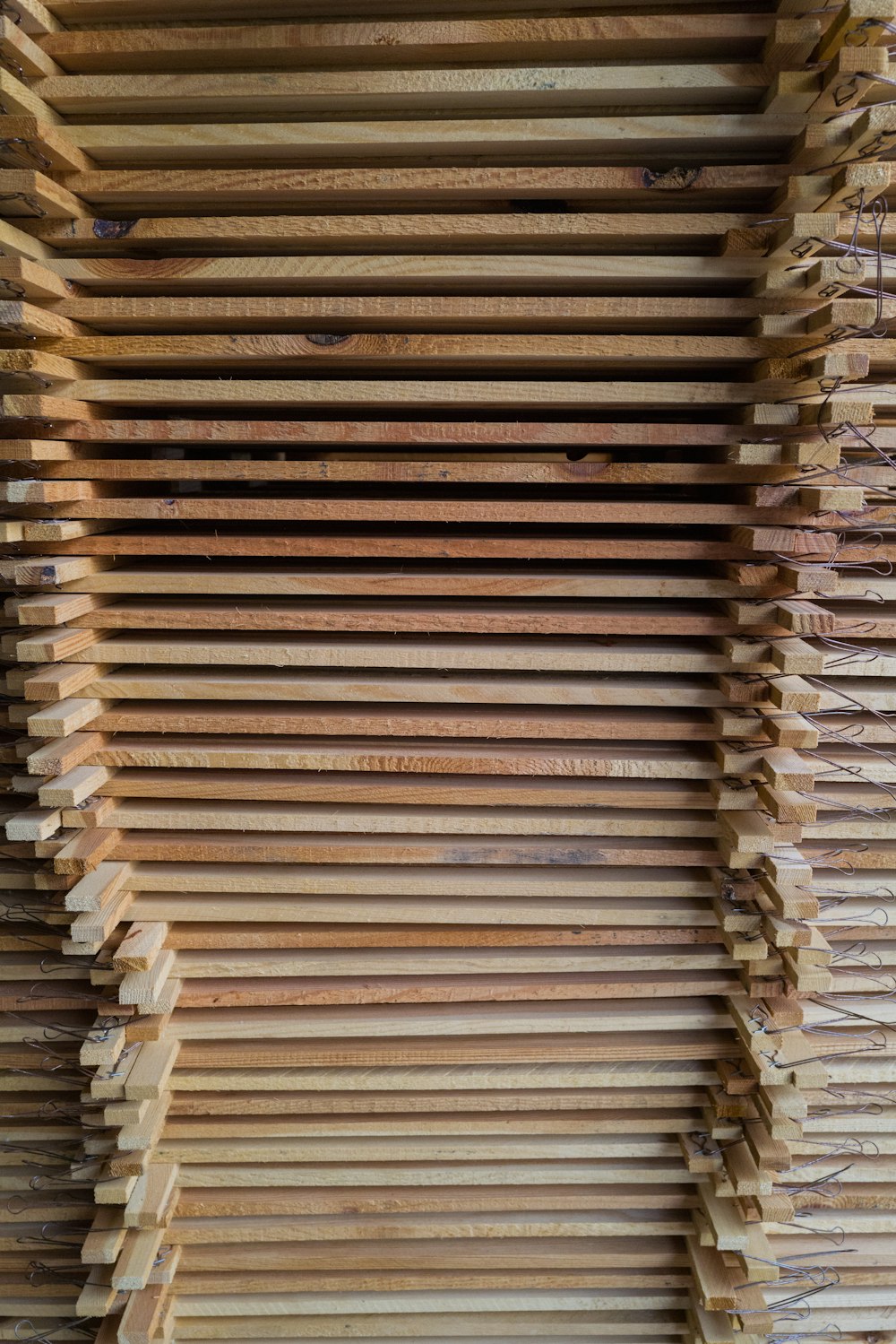 a stack of wooden boards stacked on top of each other