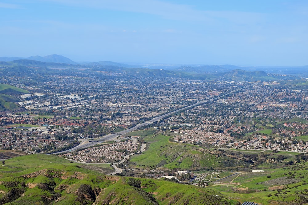 a view of a city from a high point of view