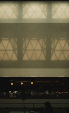 Interior view of a public space featuring innovative lighting and design.